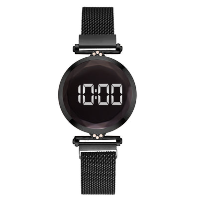 Reloj Deportivo Electrónico con Malla Magnetita y Display LED