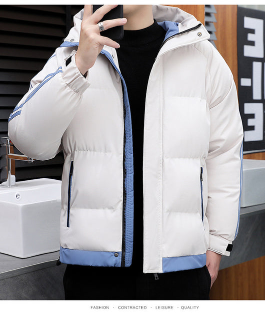 Chaqueta Cálida Acolchada Estilo Coreano con Capucha para Hombre - Image 16