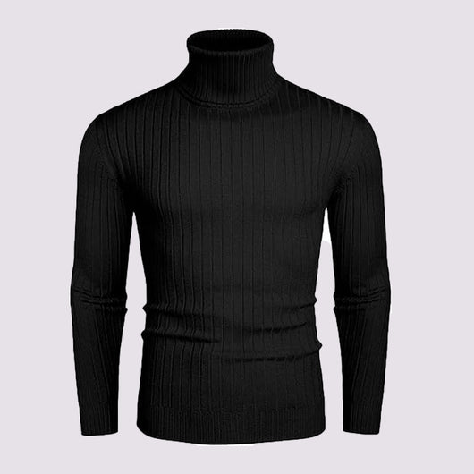 Suéter de Cuello Alto con Rayas para Hombre - Otoño e Invierno