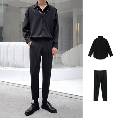 Pantalón Blanco Elegante de Corte Recto con Diseño de Nueve Puntos - Image 2