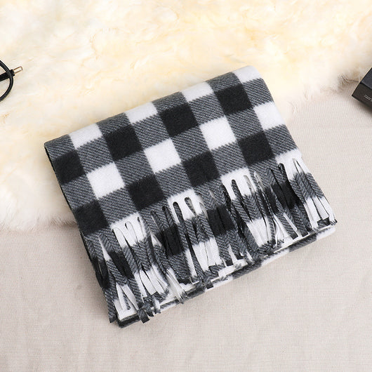 Bufanda Reversible de Cuadros Clásica para Otoño e Invierno - Unisex con Terciopelo Suave - Image 6