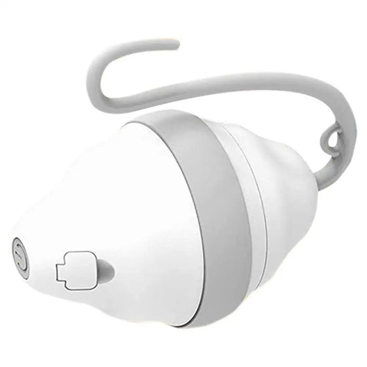 White and grey automatic rolling mouse cat toy with a curved feather teasing stick, showing product dimensions. - Image 6