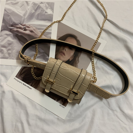 Cinturón de Moda con Bolsillo y Cadena Exterior - Image 3