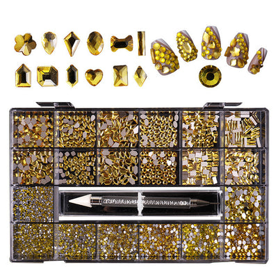 Organizador de Joyería Manicura 21 Compartimentos con Caja de Vidrio y Bolígrafo de Diamante - Image 13