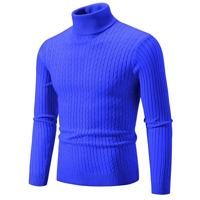 Suéter Cuello Alto Trenzado Hombre - Diseño Liso y Versátil - Image 13