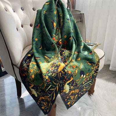 Pañuelo de Seda Satinado Cuadrado Versátil para Mujer - Image 28