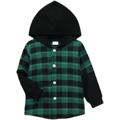 Chaqueta Camisa a Cuadros con Capucha para Niño - Estilo Casual Moderno - Image 6