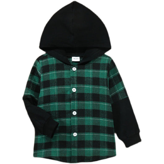 Chaqueta Camisa a Cuadros con Capucha para Niño - Estilo Casual Moderno - Image 6
