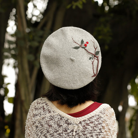 Boina de Lana para Mujer con Patrón Creativo Artista