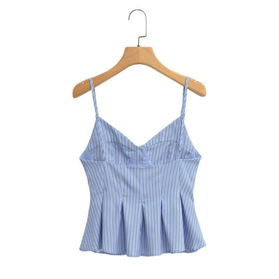 Blusa Camiseta sin Mangas con Pliegues en Popelina - Image 10