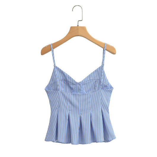 Blusa Camiseta sin Mangas con Pliegues en Popelina - Image 10