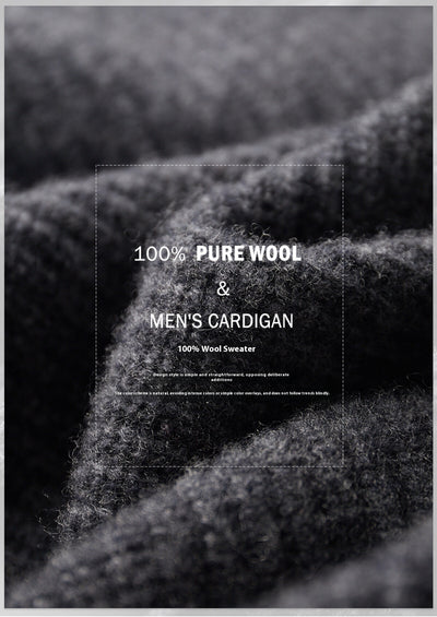 Cardigan de Lana Pura con Cierre para Hombre - Abrigo Solapa Otoño Invierno - Image 21