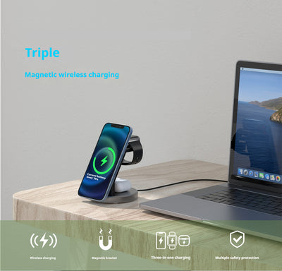 Cargador Inalámbrico Multifuncional para Teléfono, Reloj y Auriculares - Image 7