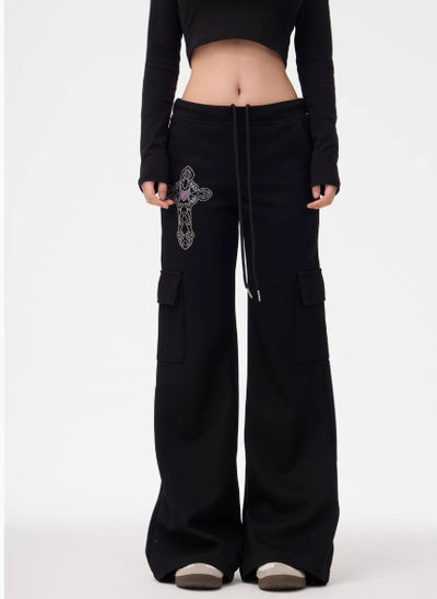 Pantalones de Pierna Ancha Gris para Mujer - Comodidad Deportiva - Image 8