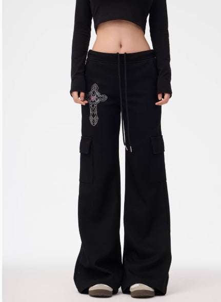 Pantalones de Pierna Ancha Gris para Mujer - Comodidad Deportiva - Image 8