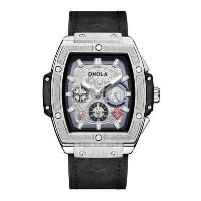 Reloj Multifuncional para Hombre con Correa de Cuero Genuino Resistente al Agua - Image 12
