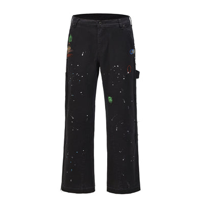 Jeans de Trabajo Versátil Corte Holgado Europeo-Americano - Image 10