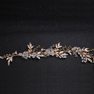 Diadema Artesanal de Hoja de Oro para Novia - Image 3