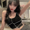 Camiseta Tejida con Costuras Irregulares - Prenda Interior Hot Girl