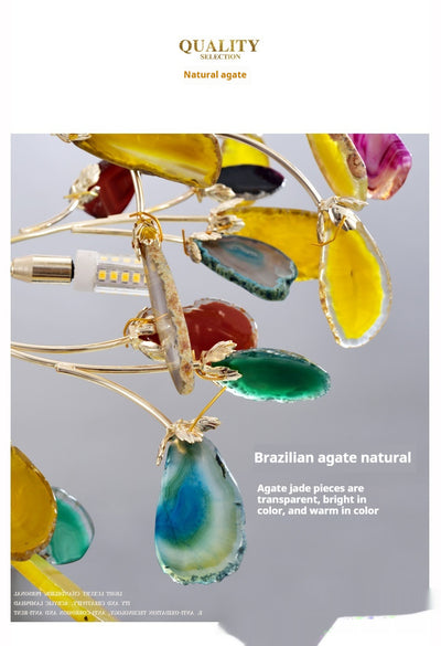 Lámpara de Techo Minimalista Nórdica con Ágata Natural - Image 13