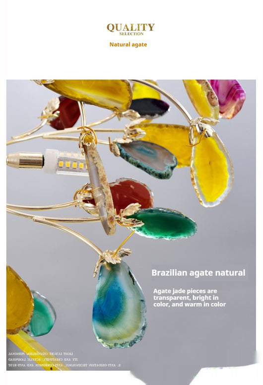 Lámpara de Techo Minimalista Nórdica con Ágata Natural - Image 13