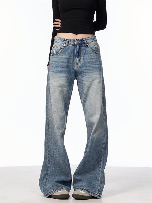Jeans Vintage Rotos de Cintura Alta para Mujer - Azul Clásico - Image 18