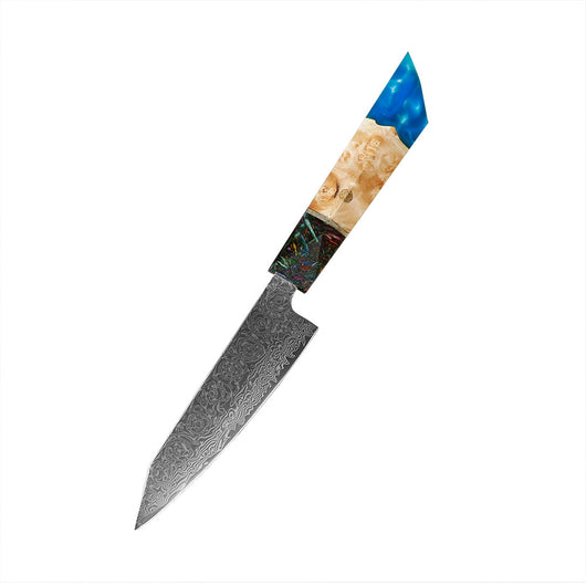Cuchillo de Chef Damasco con Mango de Madera y Resina Shadow - Image 5