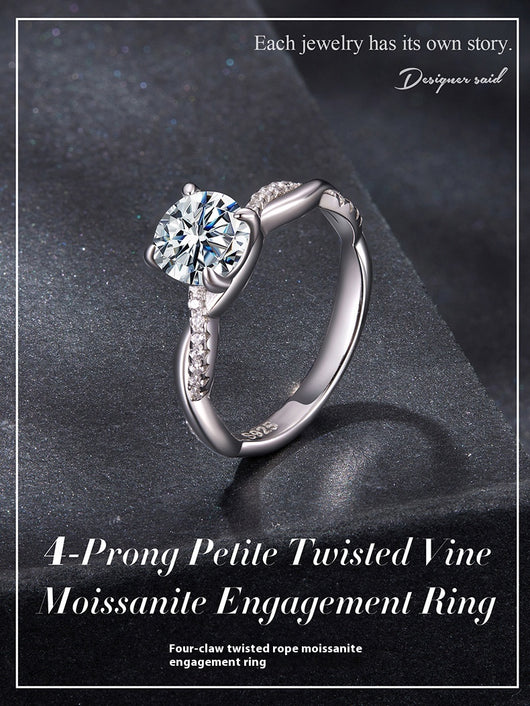 Anillo de Moissanita de 1 Quilate D Color con Diseño de Garra Retorcida - Image 13