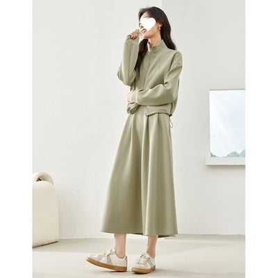 Falda Sastre Casual Verde Guisante para Mujer - Image 3