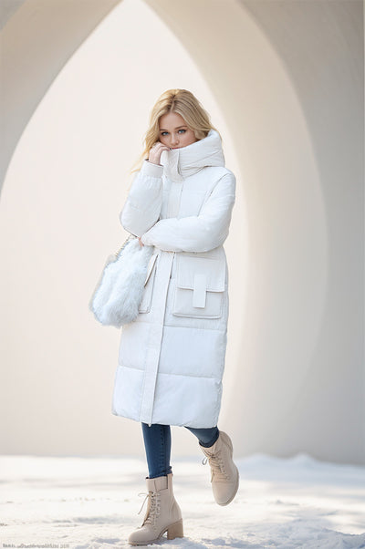 Abrigo de Algodón Grueso Overknee Suelto Premium para Invierno - Image 16