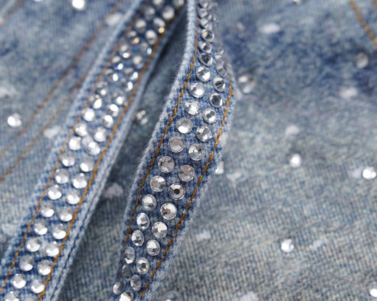 Jeans Holgados Estampado Diamante Efecto Vintage Apilados - Image 2
