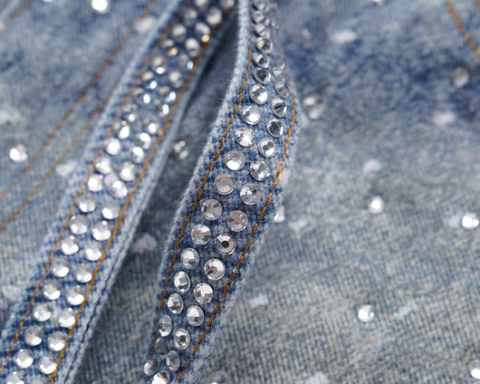 Jeans Holgados Estampado Diamante Efecto Vintage Apilados - Image 2