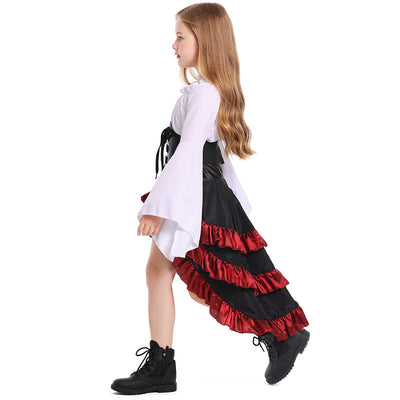 Vestido Halloween Asimétrico con Volantes y Cintura Alta - Image 4