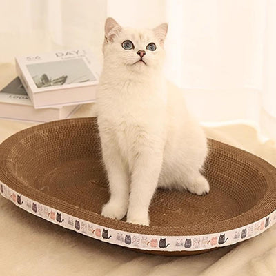 Cama Rascador Ovalado 2 en 1 para Gatos - Nido Acogedor con Cartón Corrugado - Image 13