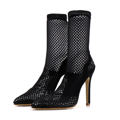 Zapatos de Tacón Alto Sexy Talla Grande con Malla Calada - Image 3