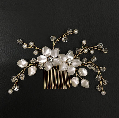 Peineta de Cristal Blanco Perla para Eventos - Image 7