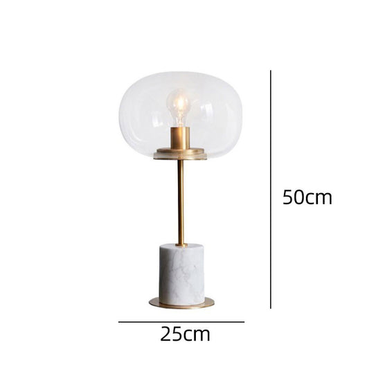 Lámpara de Mesa Minimalista Nórdica con Esfera de Cristal y Mármol - Image 7