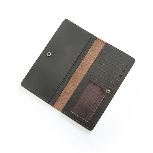 Billetera Larga de Cuero Retro Minimalista - Piel Auténtica Primera Capa - Image 7