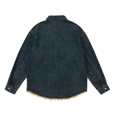 Chaqueta Camiseta con Bolsillo Personalizado y Diseño Barba de Gato Deshilachado - Image 2