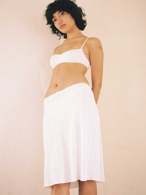 Conjunto Falda Midi Blanco y Negro - Traje Elegante para Mujer