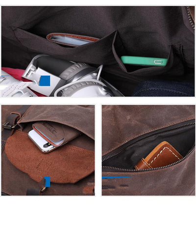 Bolsa de Viaje Plegable Impermeable de Piel de Caballo para Hombre - Image 7