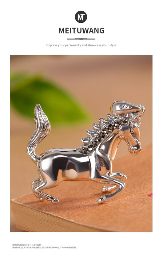 Colgante del Caballo del Zodiaco con Acabado Envejecido - Image 10