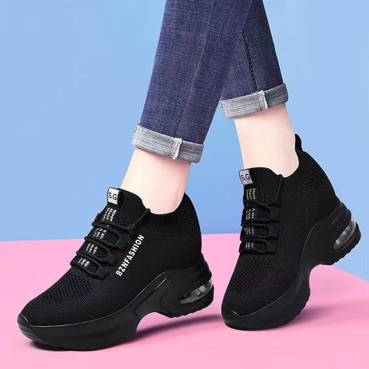 Zapatillas Deportivas con Plantilla Elevadora para Mujer - Malla Transpirable y Cojín de Aire