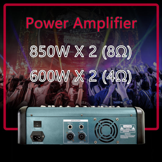 Consola Mezcladora Amplificada con Bluetooth, Ecualizador y 16 Efectos DSP - Image 10