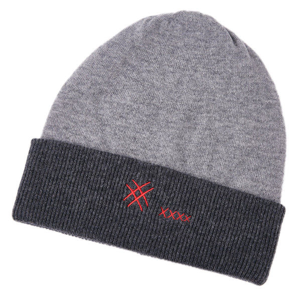 Gorro Tejido Minimalista para Hombre - Diseño Bordado con Letras, Cálido para Otoño e Invierno