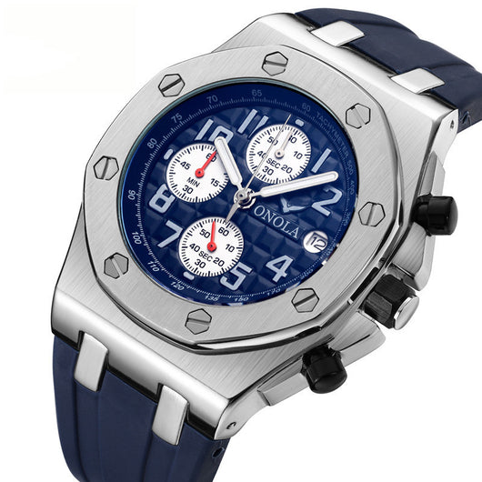 Reloj de Cuarzo Resistente al Agua con Banda de Silicona para Hombre - Image 9