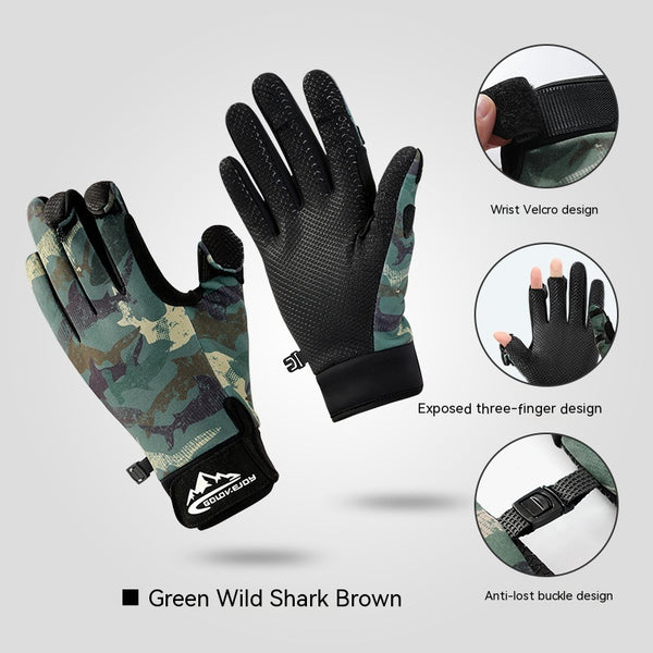 Guantes de Pesca Profesionales Invierno Dedos Expuestos Pantalla Táctil - Image 3