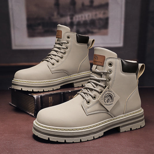 Botas de Trabajo Vintage en Cuero Genuino Talla Grande para Hombre