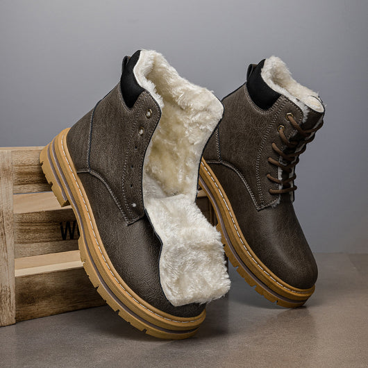 Botas Vaqueras Western para Hombre Invierno Cálidas Suela Gruesa Estilo Retro - Image 7
