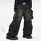 Pantalones Vaqueros Vintage de Pierna Ancha con Múltiples Bolsillos para Hombre